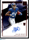 Jalin Hyatt 2023 Impeccable Auto Autograph RC Rookie 31/75 New York Giants