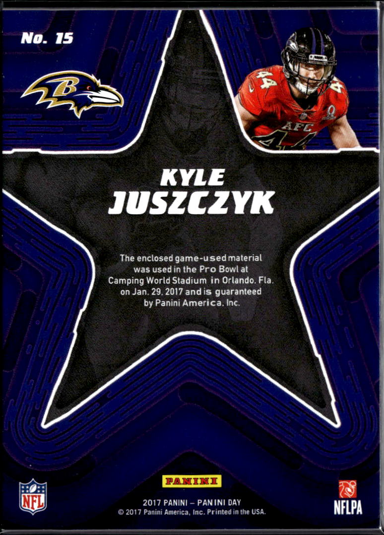 Kyle Juszczyk 2017 Panini Day Pro Bowl Game Used Pylon Patch Baltimore Ravens