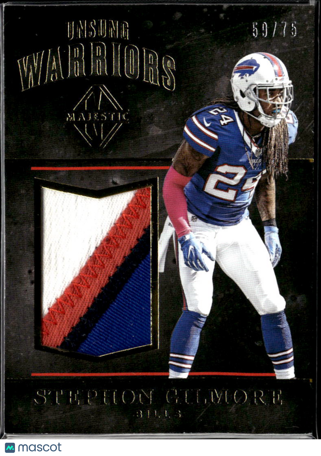 Stephon Gilmore 2017 Majestic Unsung Game Worn Patch 59/75 Buffalo Bills