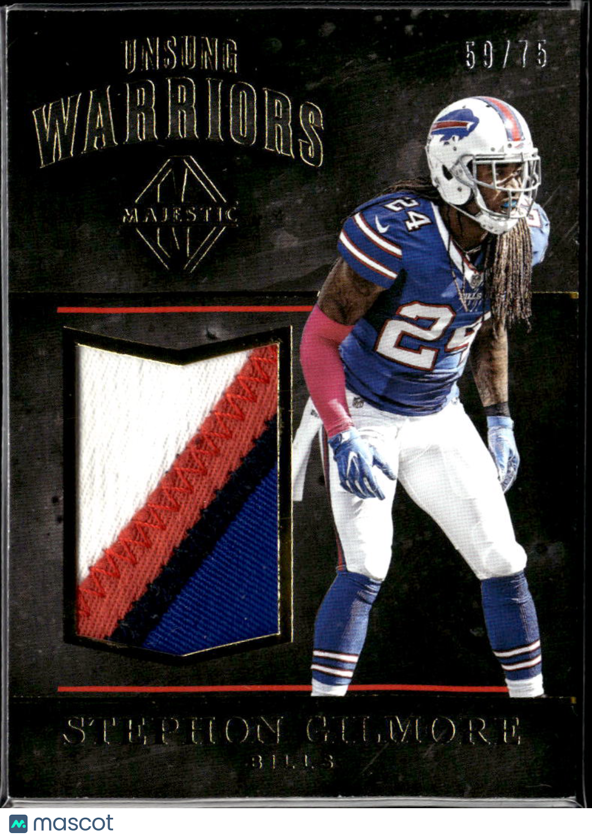 Stephon Gilmore 2017 Majestic Unsung Game Worn Patch 59/75 Buffalo Bills