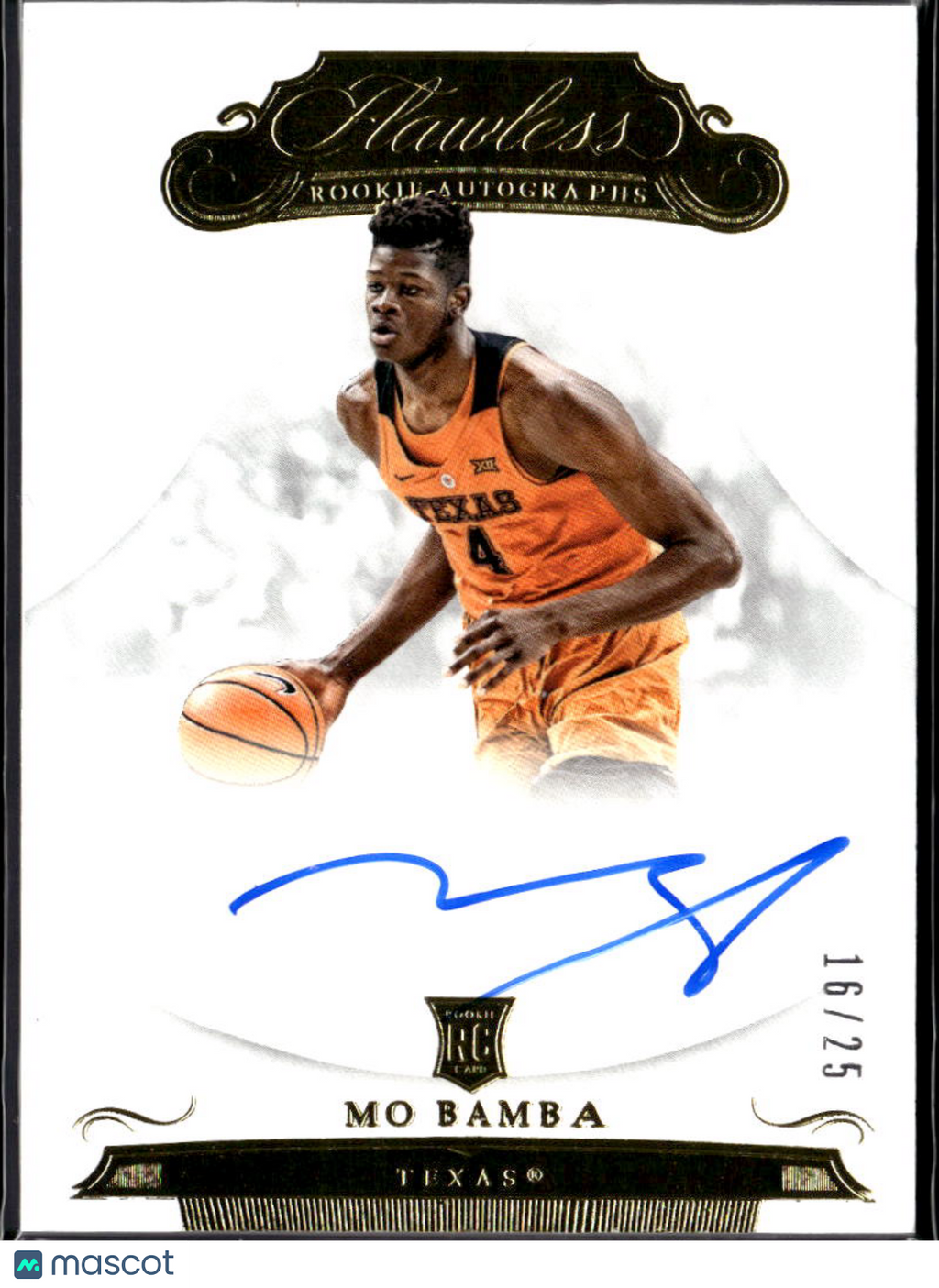 Mo Bamba 2018 Flawless Auto Autograph RC 16/25 Texas Longhorns