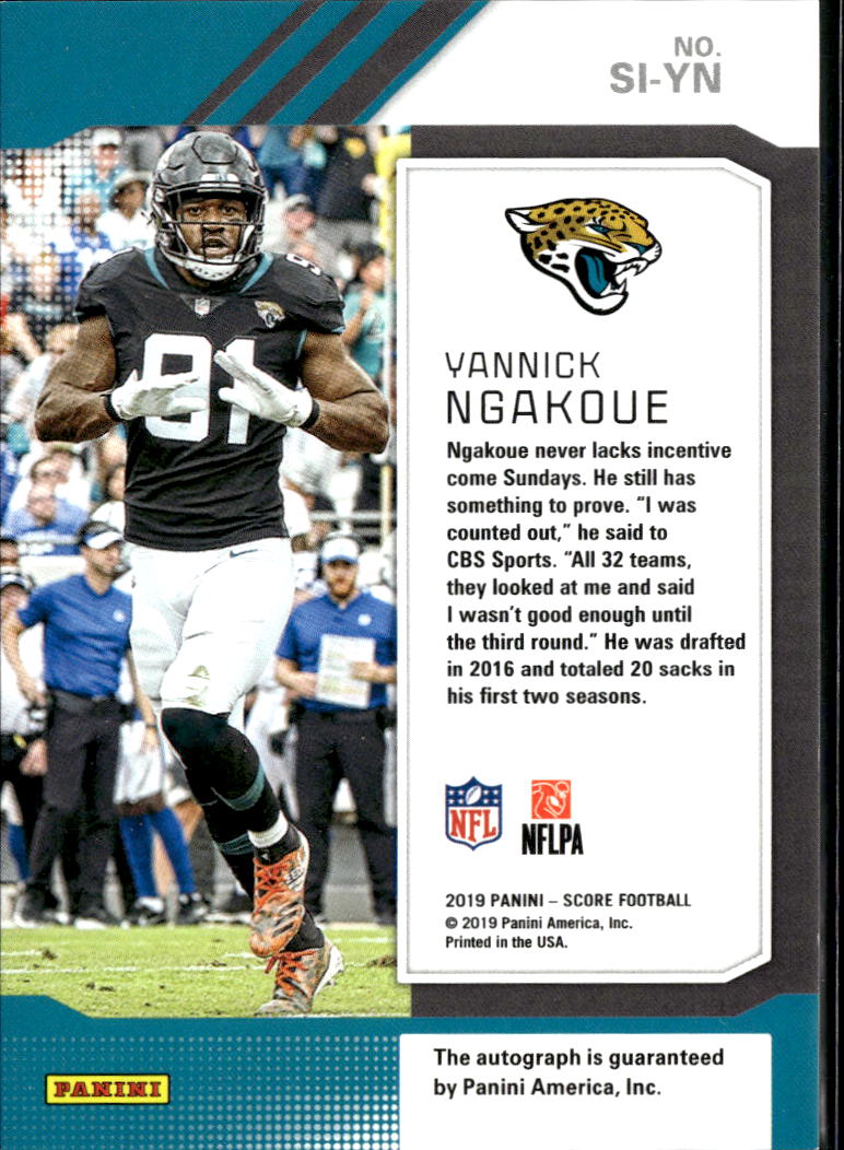 Yannick Ngakoue 2019 Score Auto Autograph Jacksonville Jaguars