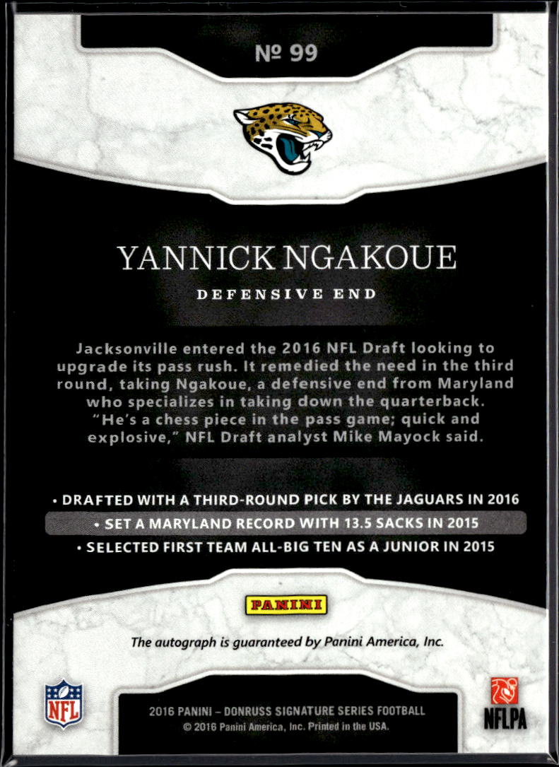 Yannick Ngakoue 2016 Donruss Signature Auto Autograph Jacksonville Jaguars