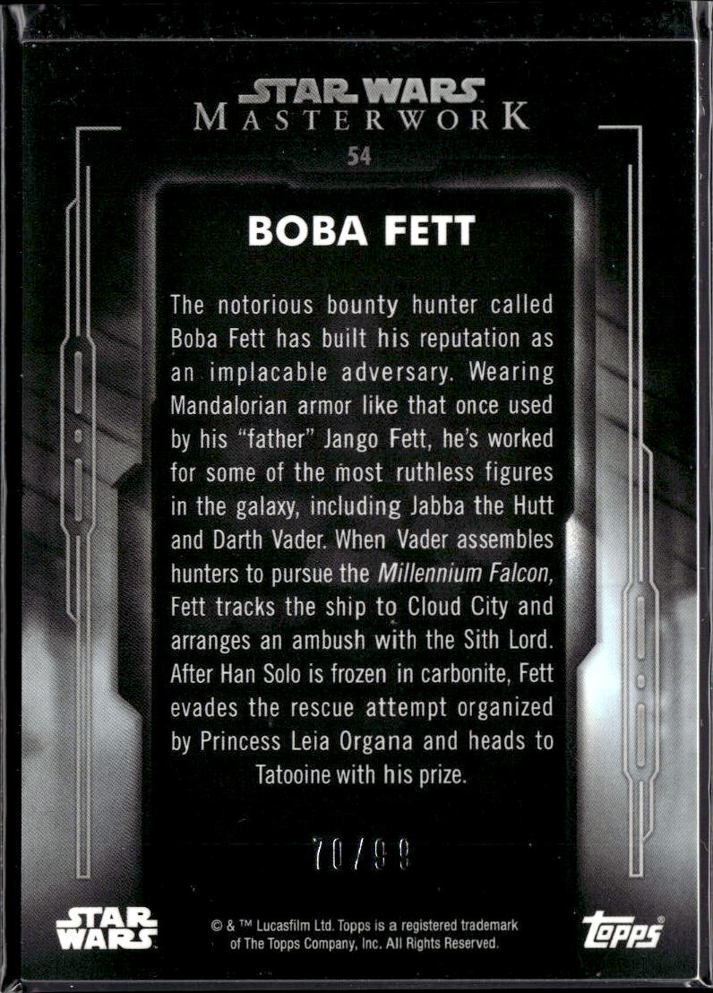 Boba Fett 2020 Topps Star Wars Masterwork Green 70/99 #54