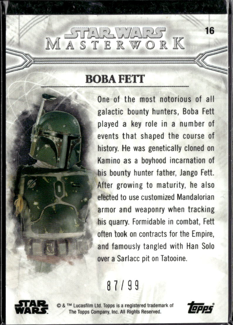Boba Fett 2015 Topps Star Wars Masterwork Green 87/99 #16