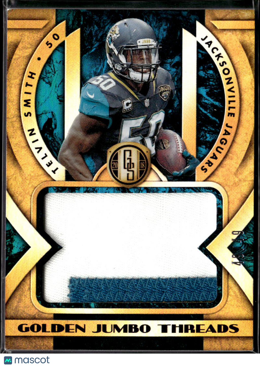 Telvin Smith 2018 Gold Standard Game Worn Jersey Patch /49 Jacksonville Jaguars