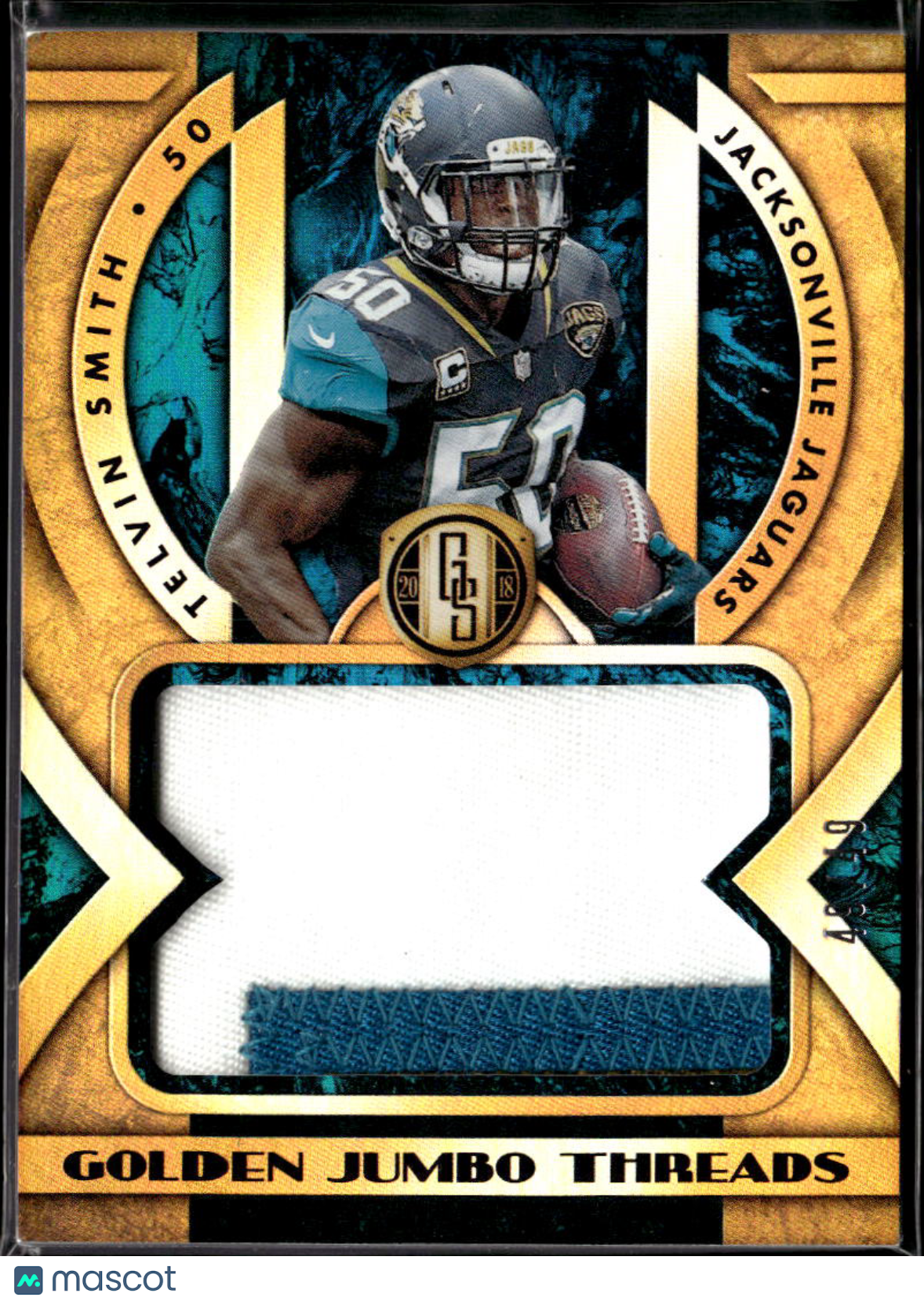 Telvin Smith 2018 Gold Standard Game Worn Jersey Patch /49 Jacksonville Jaguars