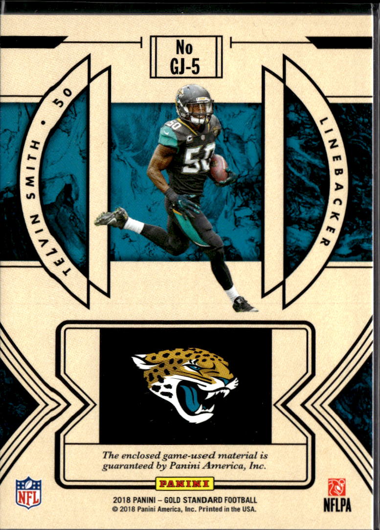 Telvin Smith 2018 Gold Standard Game Worn Jersey Patch /49 Jacksonville Jaguars