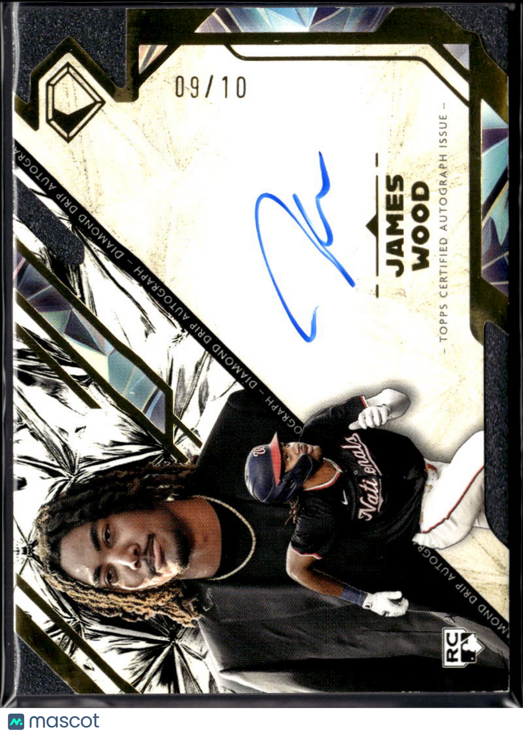 James Wood 2025 Topps Diamond Icons Drip Auto Autograph RC 9/10 Nationals