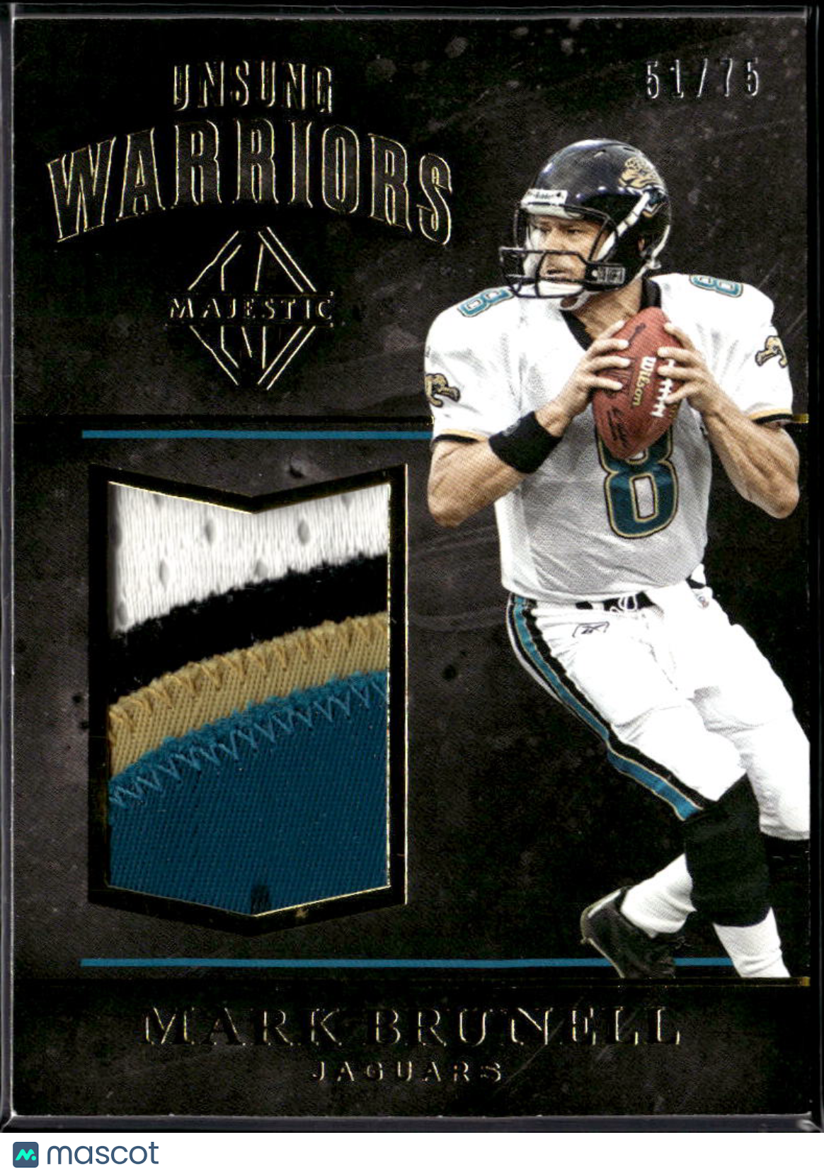 Mark Brunell 2017 Majestic Game Worn 4 Color Patch 51/75 Jacksonville Jaguars