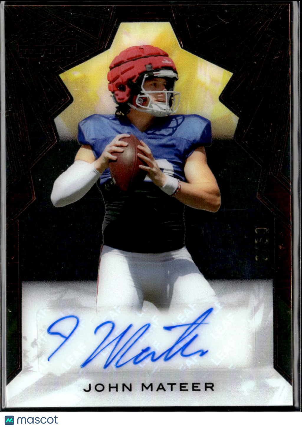 John Mateer 2025 Leaf Ultimate Auto Autograph RC Oklahoma Sooners 2/50