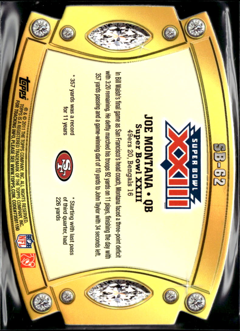 Joe Montana 2011 Topps Super Bowl Legends Die-Cut #SB62 San Francisco 49ers