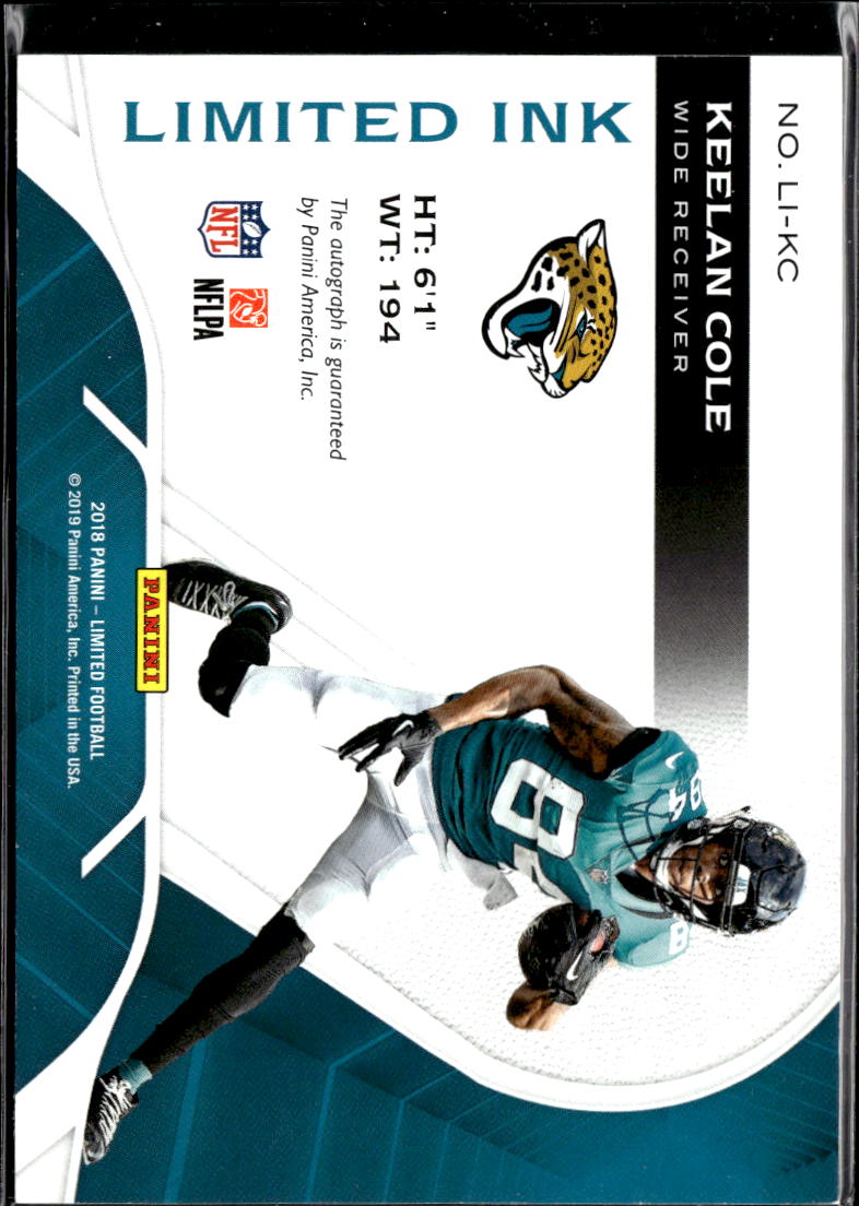 Keelan Cole 2018 Limited Ink Auto Autograph 61/99 Jacksonville Jaguars