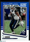 Robert Woods 2018 Score Artist's Proof Blue 22/35 Los Angeles Rams