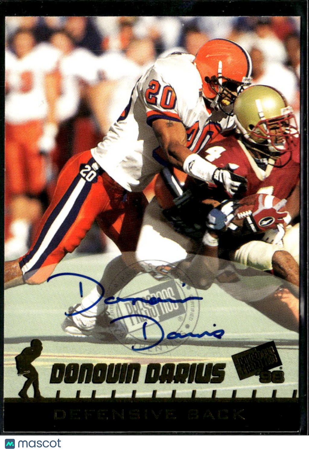 Donovin Darius 1998 Press Pass Auto Autograph RC Syracuse