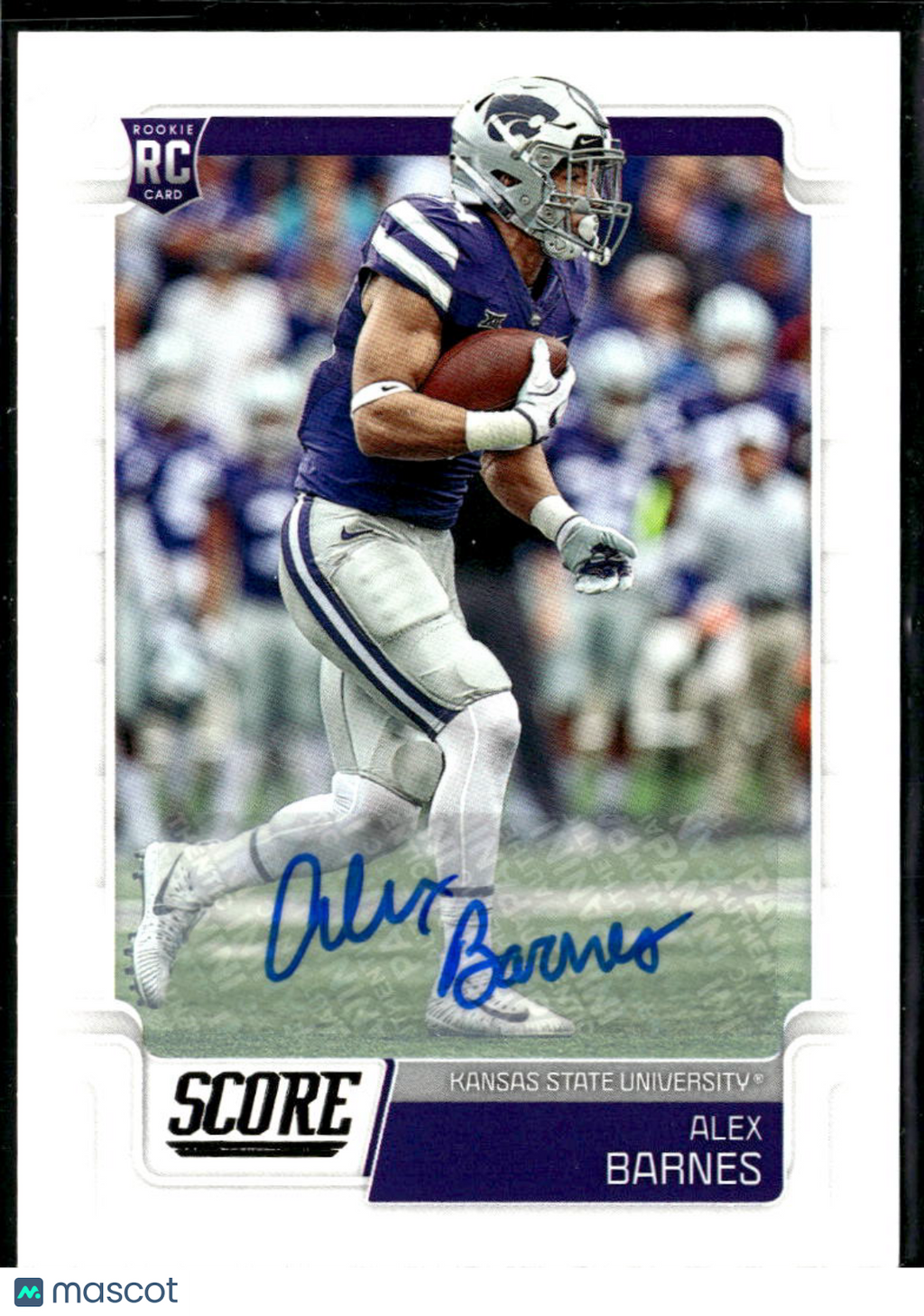 Alex Barnes 2019 Score Auto Autograph RC Kansas State Wildcats
