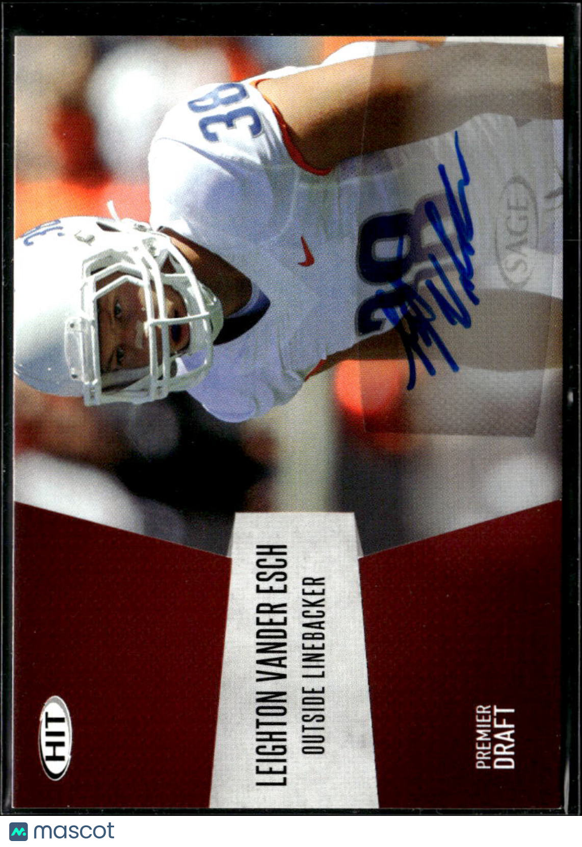 Leighton Vander Esch 2018 SAGE HIT Auto Autograph RC Boise State Broncos