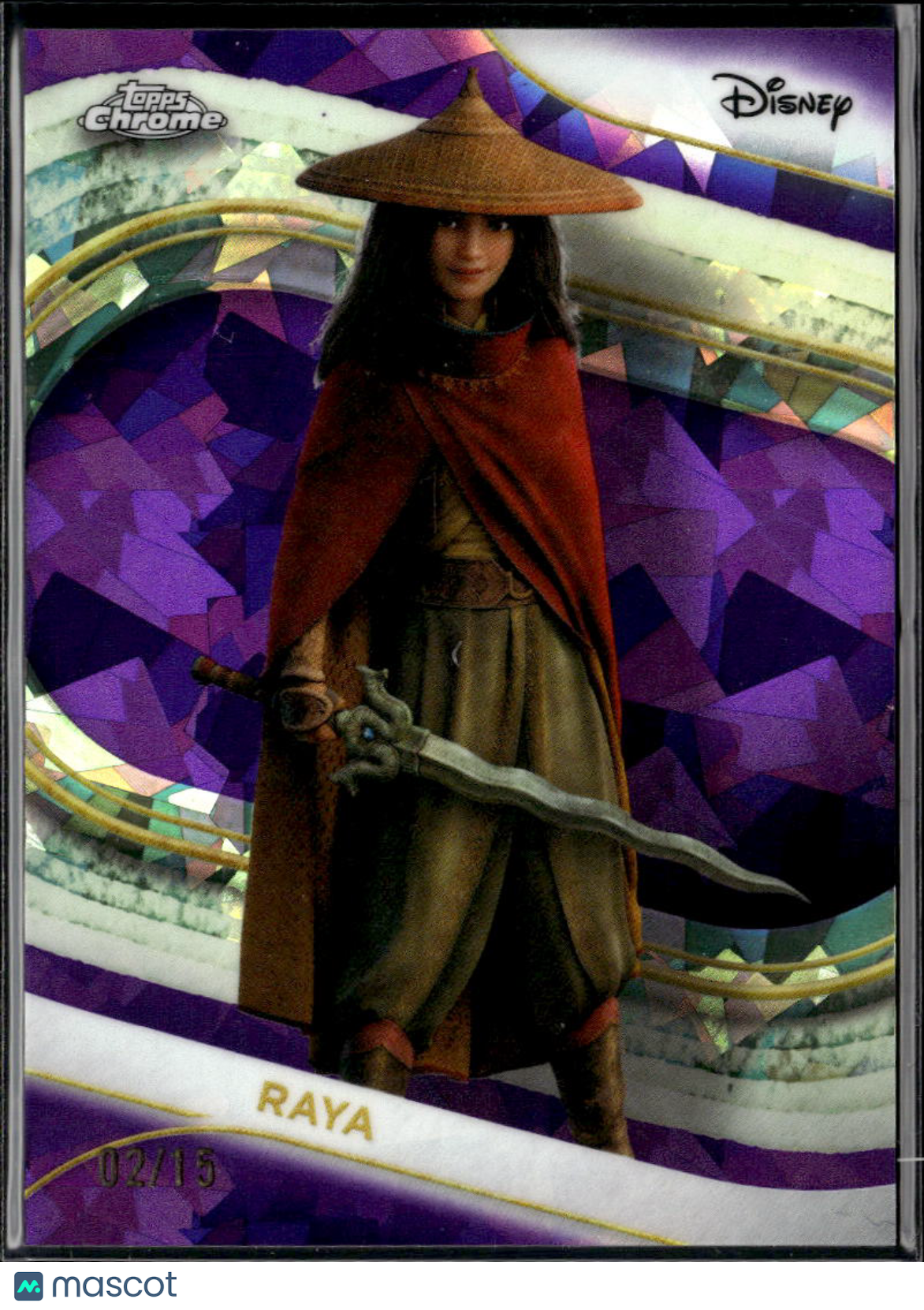 Raya 2025 Topps Chrome Sapphire Disney Purple Refractor 2/15 #192