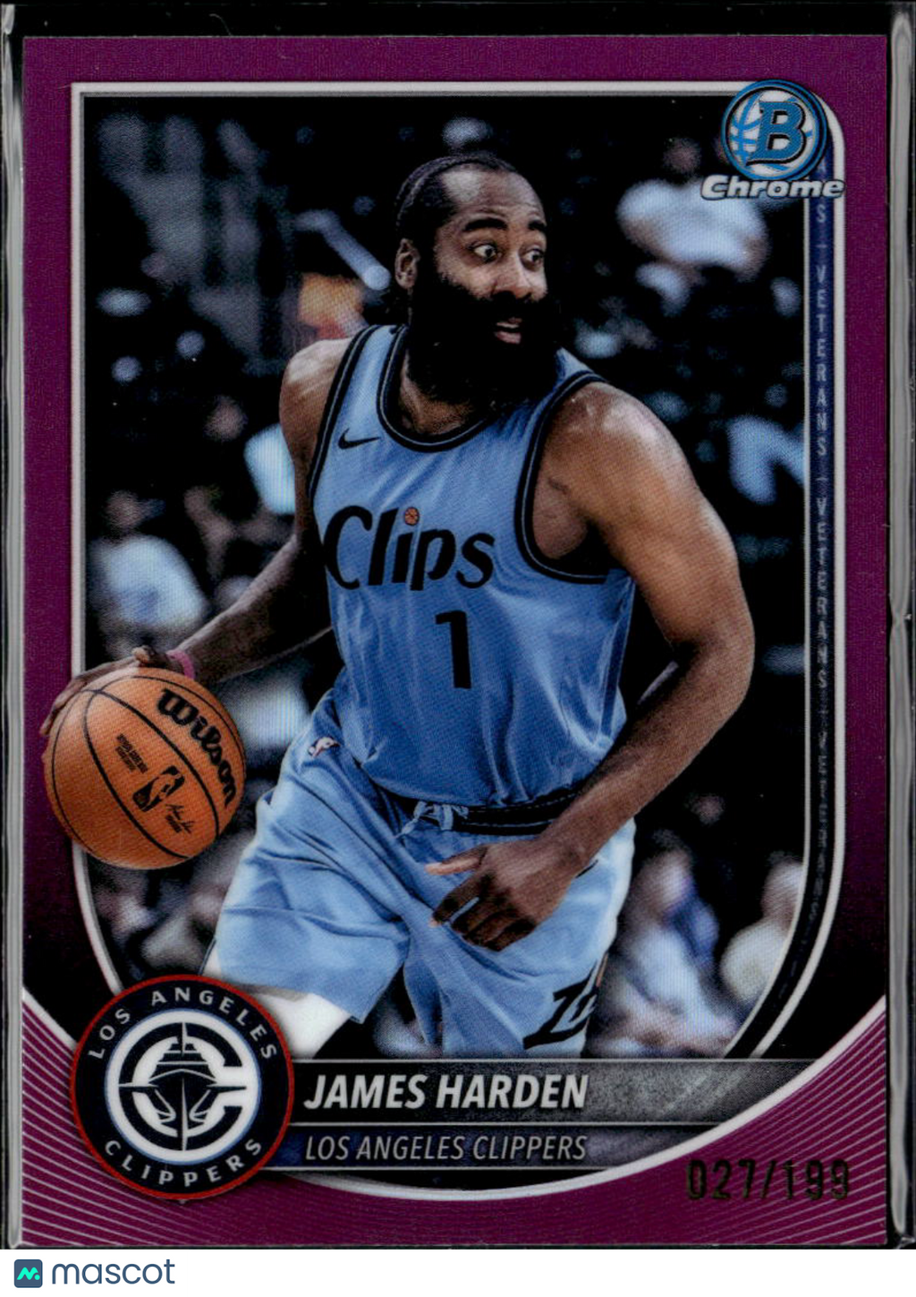 James Harden 2025 Bowman Chrome Purple Refractor /199 Los Angeles Clippers