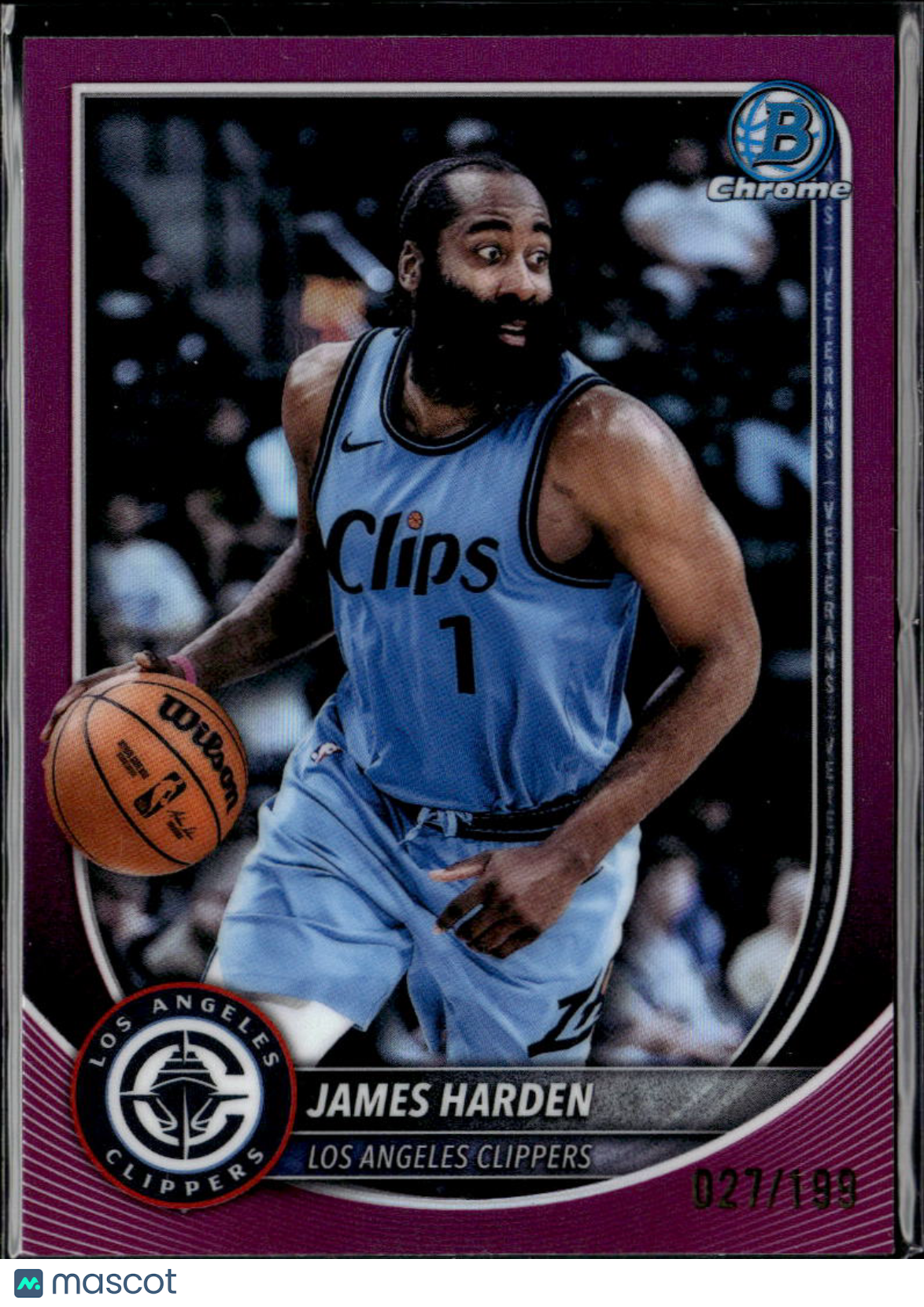 James Harden 2025 Bowman Chrome Purple Refractor /199 Los Angeles Clippers
