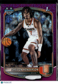 Shelton Henderson 2025 Bowman Chrome 1st Purple RC /299 Miami Hurricanes