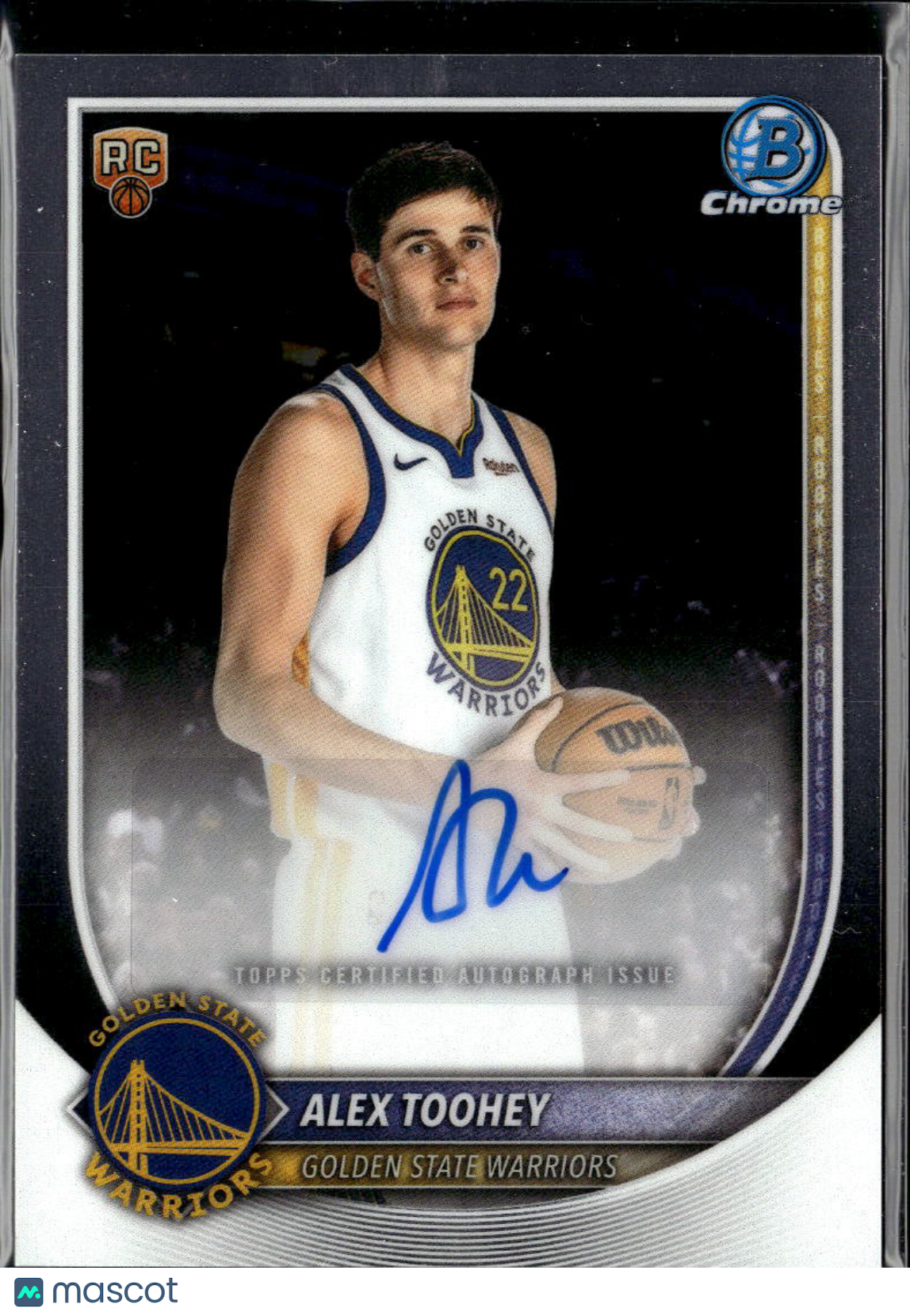 Alex Toohey 2025 Bowman Chrome Auto Autograph RC Golden State Warriors
