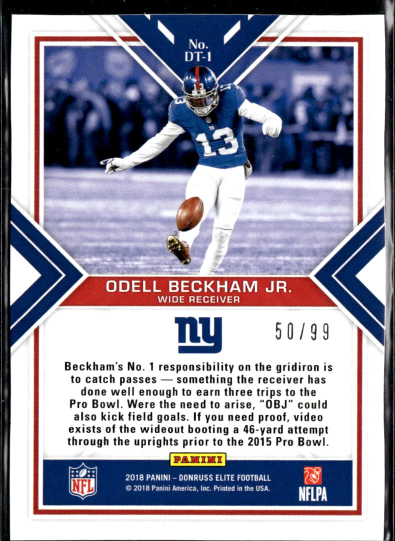 Odell Beckham Jr. 2018 Elite Dual Threats Red 50/99 New York Giants