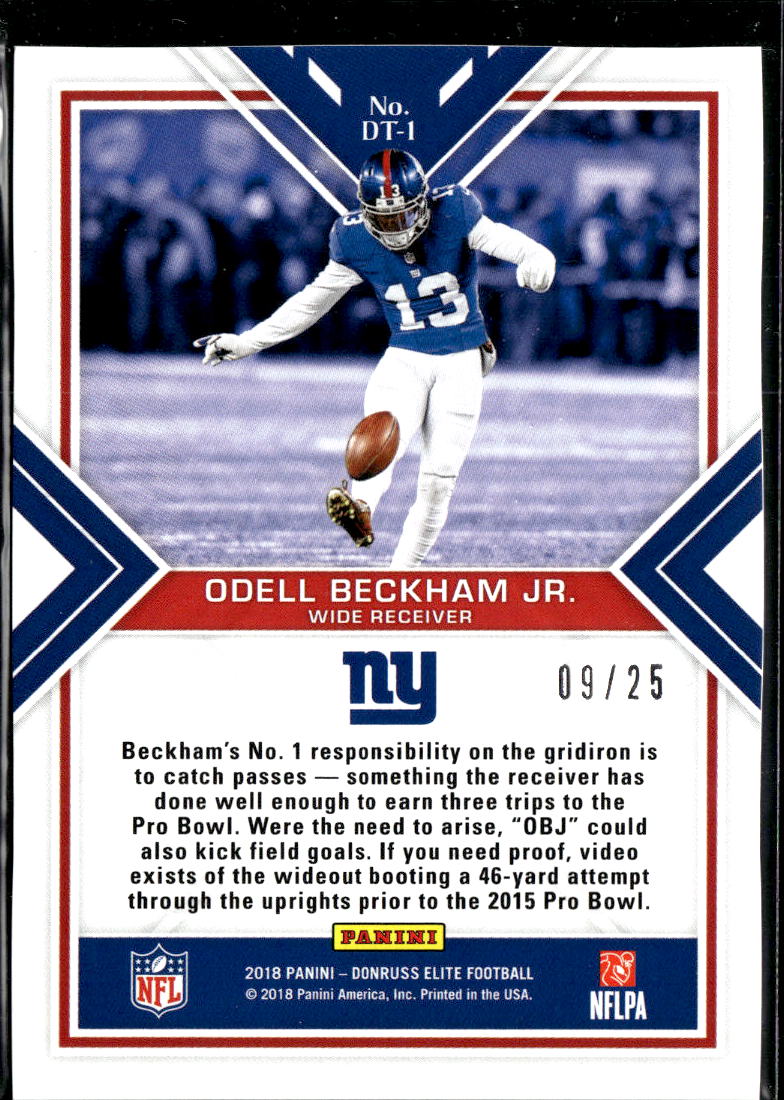 Odell Beckham Jr. 2018 Elite Dual Threats Orange 9/25 New York Giants