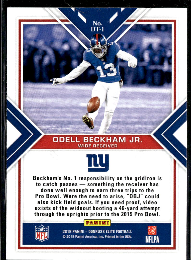 Odell Beckham Jr. 2018 Elite Dual Threats Green New York Giants