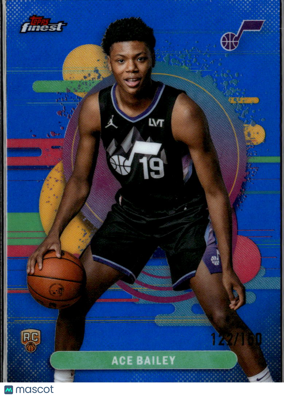 Ace Bailey 2025-26 Topps Finest Blue Refractor RC Rookie 122/150 Utah Jazz
