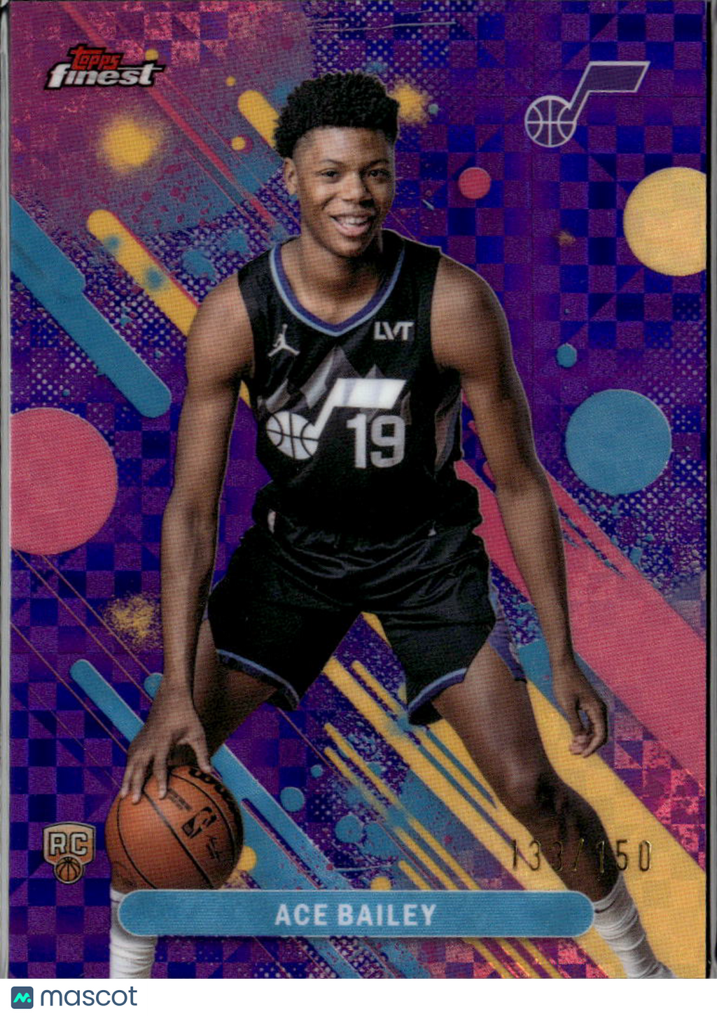 Ace Bailey 2025-26 Topps Finest Purple Refractor RC 133/150 Utah Jazz