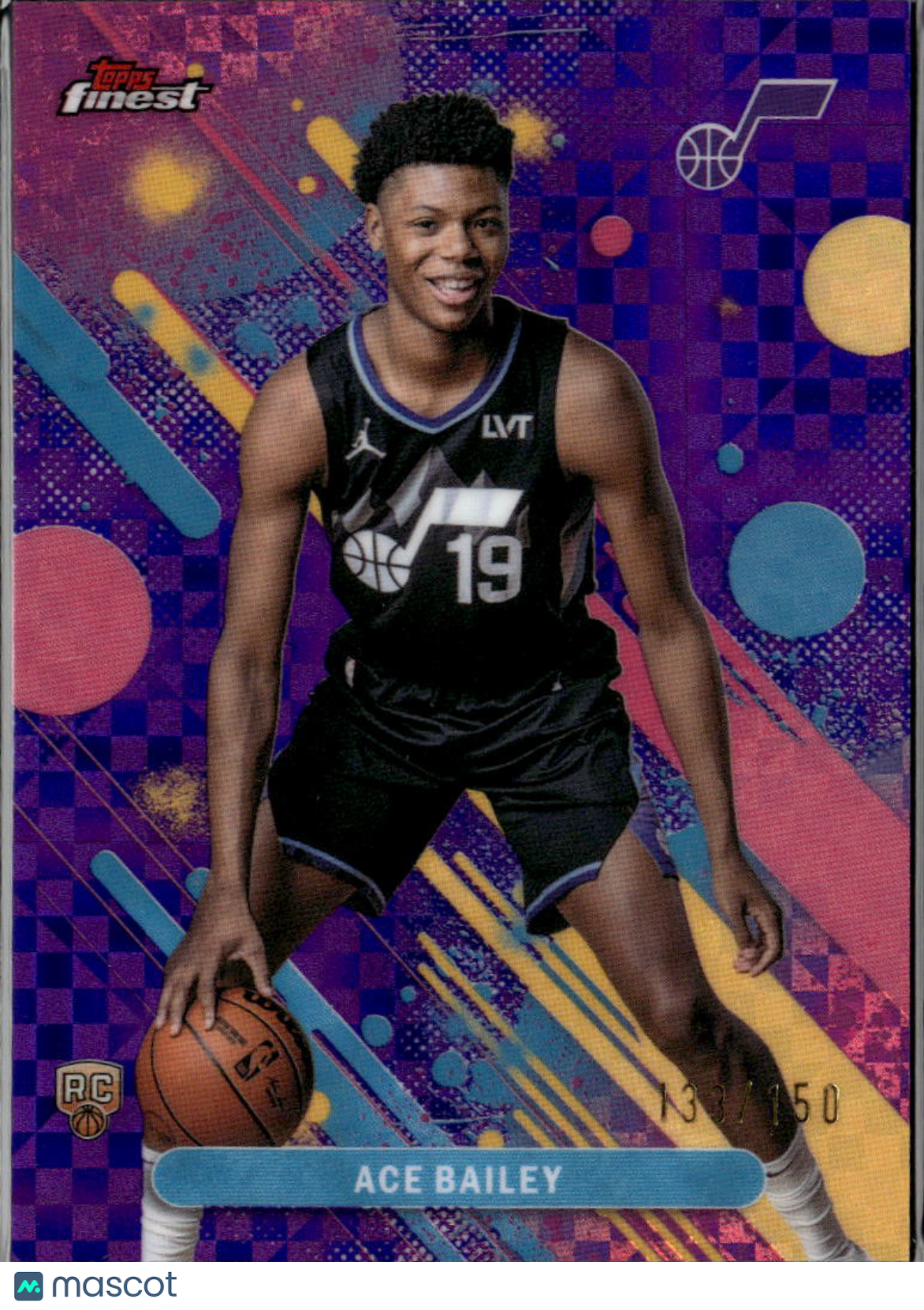 Ace Bailey 2025-26 Topps Finest Purple Refractor RC 133/150 Utah Jazz