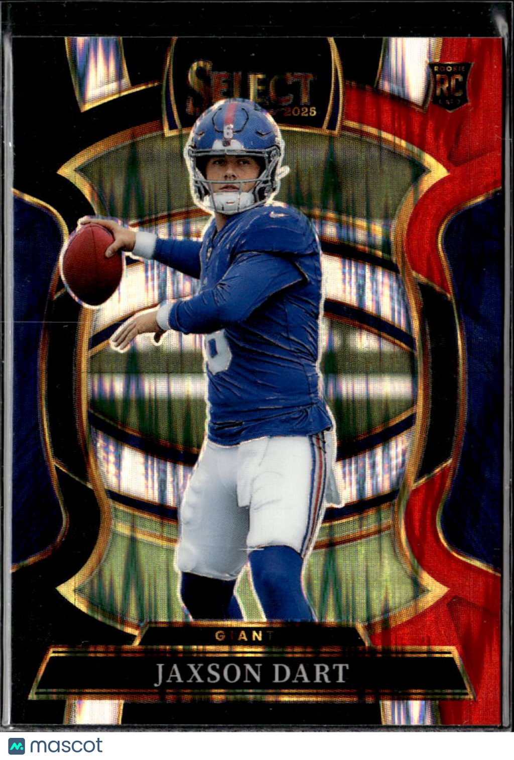 Jaxson Dart 2025 Select Concourse Red White Blue RC New York Giants