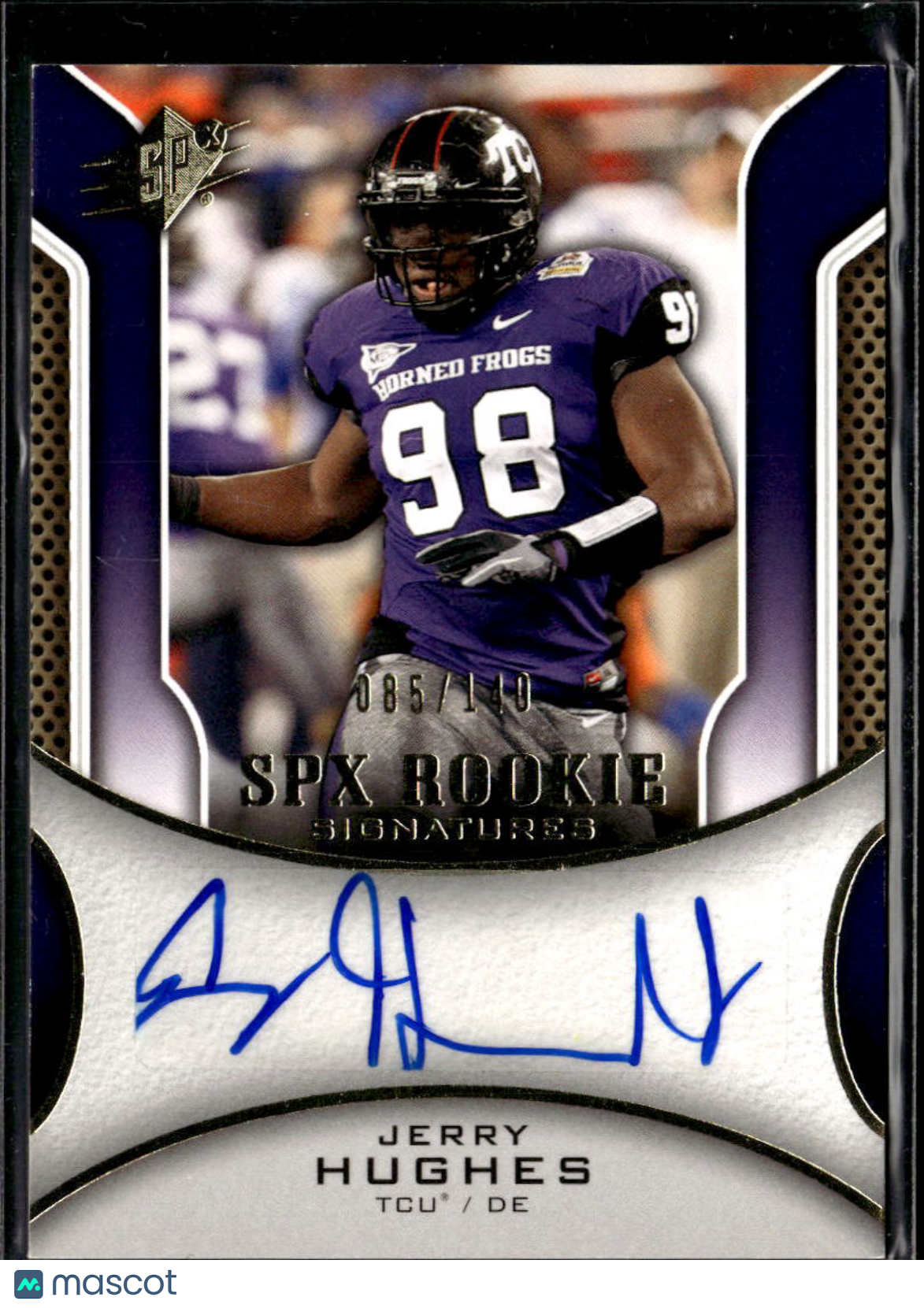 Jerry Hughes 2010 SPx Auto Autograph RC 85/140 TCU Horned Frogs
