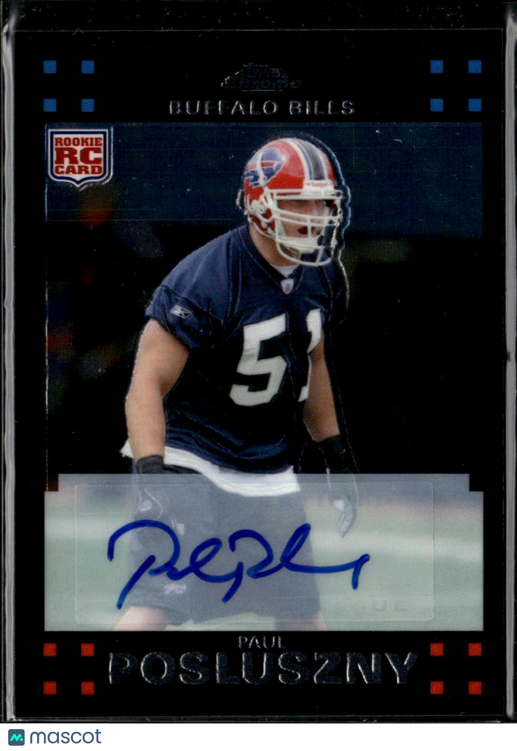 Paul Posluszny 2007 Topps Chrome Auto Autograph RC Buffalo Bills