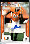Calais Campbell 2008 Upper Deck Auto Autograph RC Miami Hurricanes