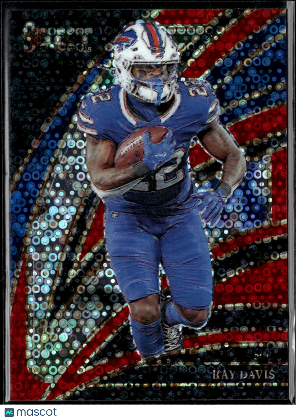 Ray Davis 2025 Select Red Disco Prizm /49 Buffalo Bills