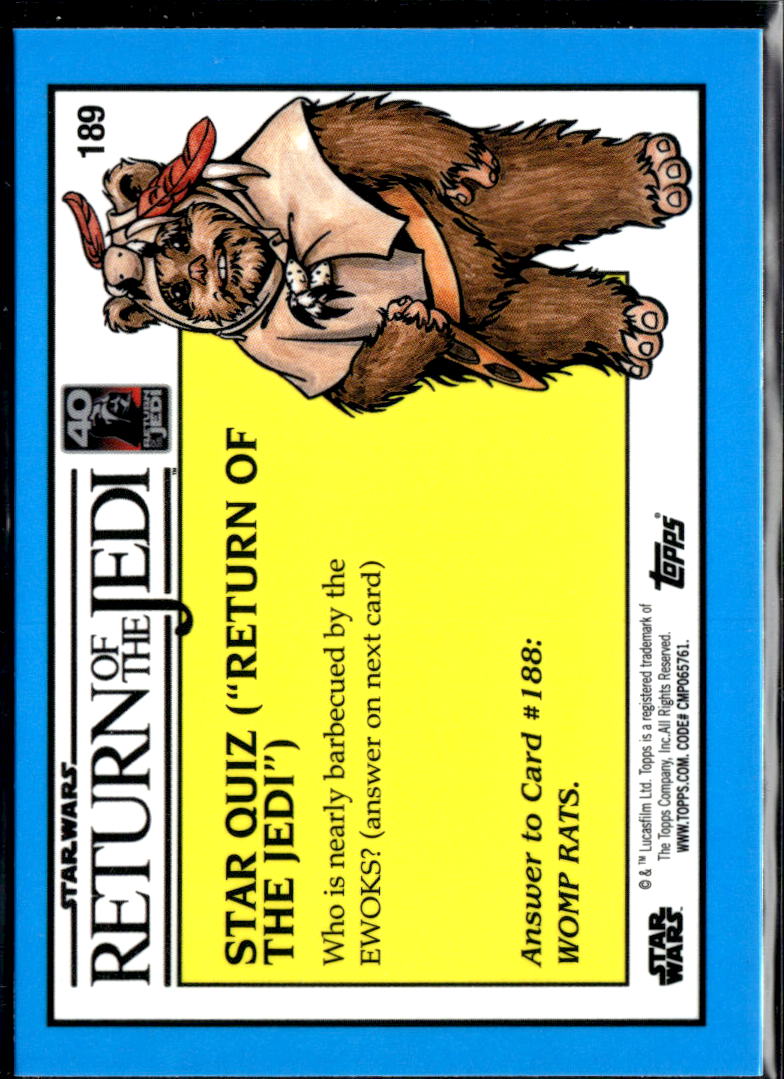 2023 Topps Chrome Sapphire Star Wars Return of the Jedi 40th Anniversary #189