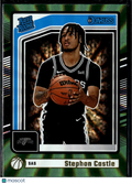 Stephon Castle 2024 Donruss Green Laser Rated Rookie San Antonio Spurs