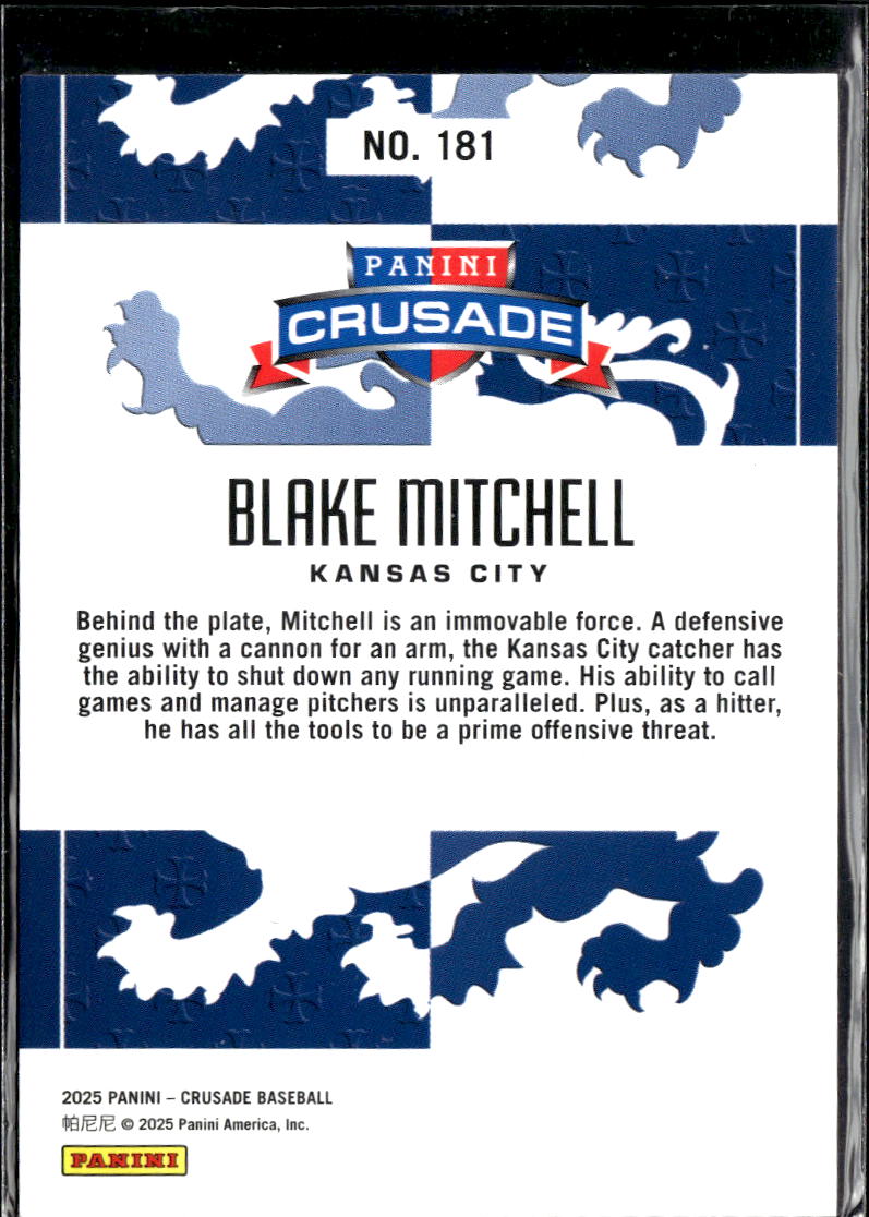 Blake Mitchell 2025 Panini Crusade Red /299 Kansas City Royals