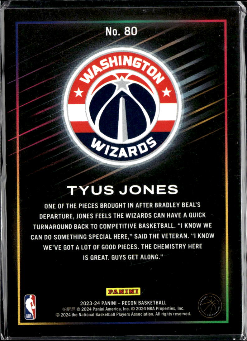 Tyus Jones 2024 Panini Recon Purple /75 Washington Wizards