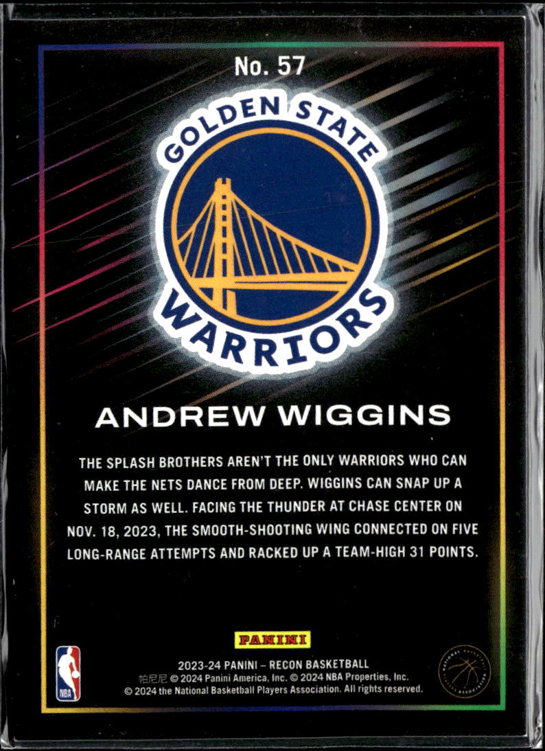 Andrew Wiggins 2024 Panini Recon /99 Golden State Warriors