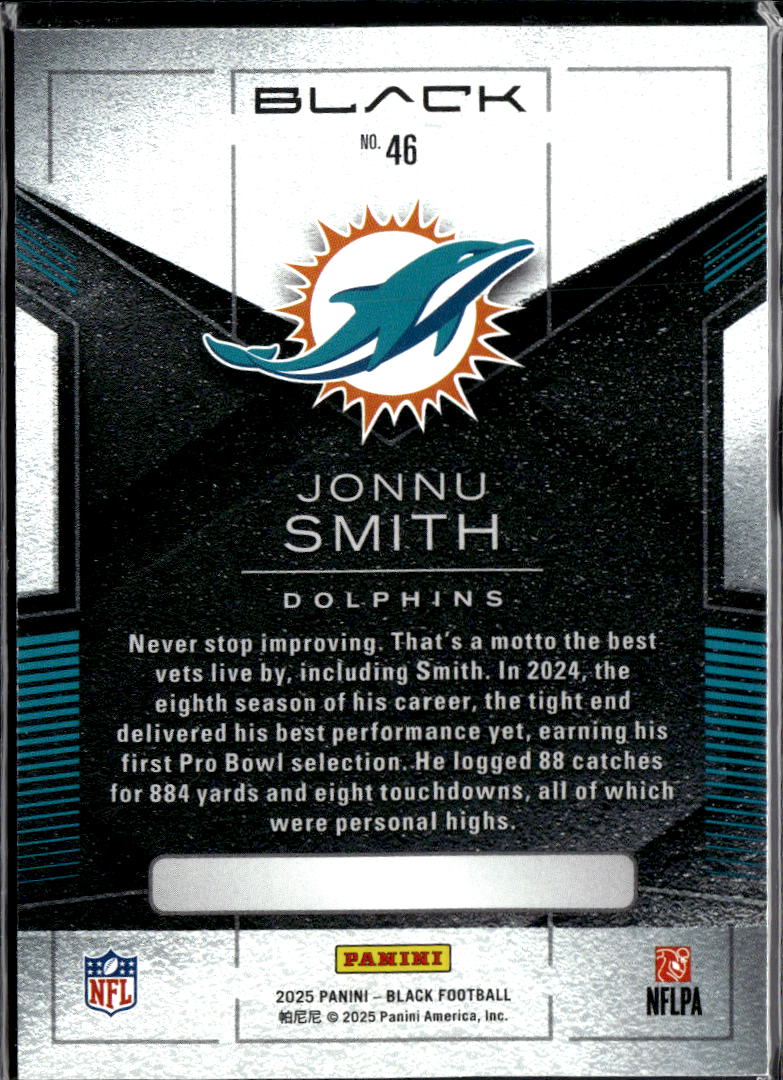 Jonnu Smith 2025 Panini Black Football Purple /99 Miami Dolphins
