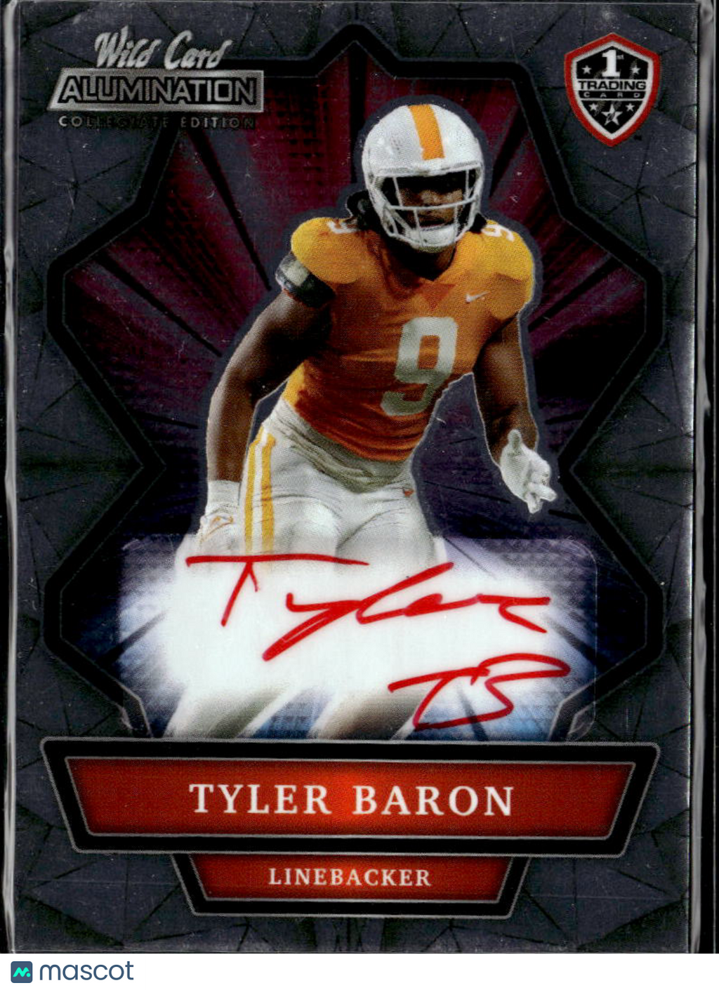 Tyler Baron 2021 Wild Card Red Ink Auto Autograph Tennessee Volunteers