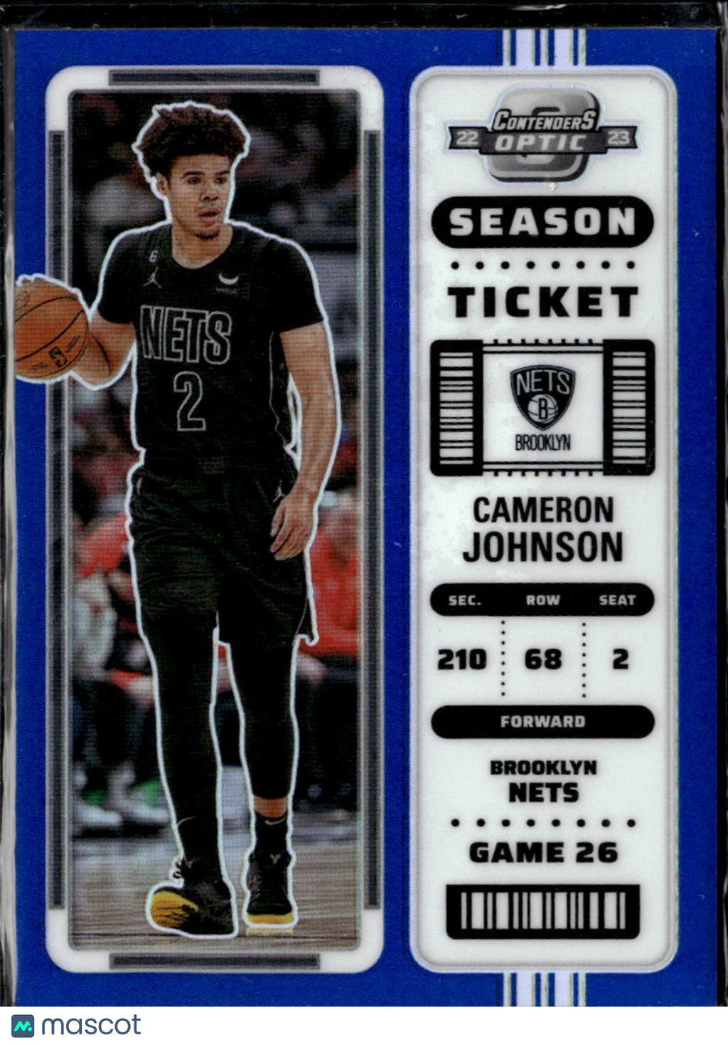 Cameron Johnson 2023 Panini Contenders Optic Basketball Blue /99Brooklyn Nets