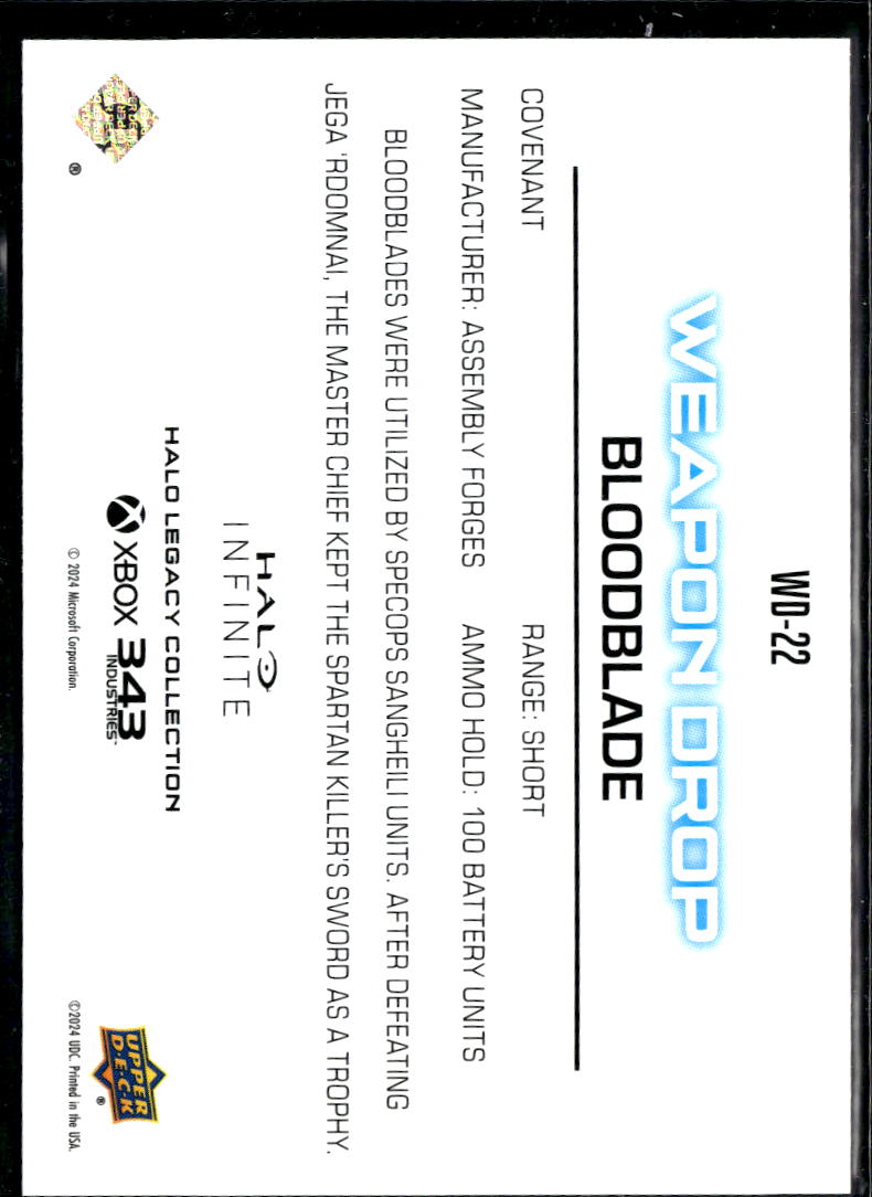 Bloodblade 2024 Upper Deck Halo Legacy Collection #WD-22