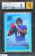 Lamar Jackson 2018 Optic Rated Rookie Auto Autograph RC HOLO Ravens 79/99 BGS 9