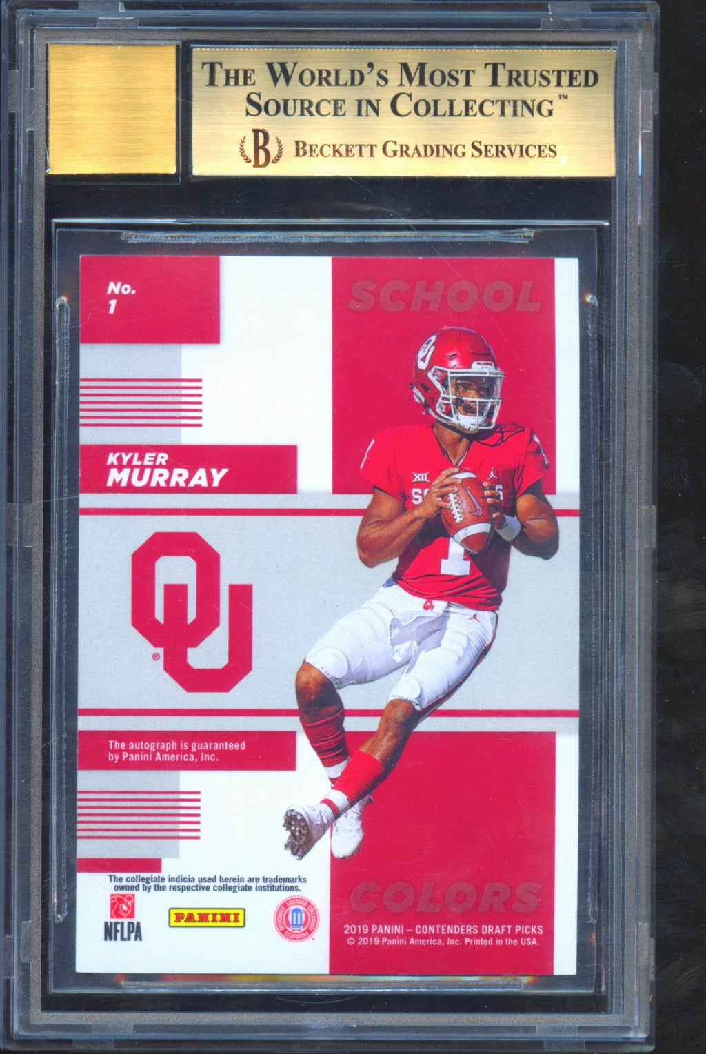 Kyler Murray 2019 Contenders Auto Autograph RC Oklahoma Sooners 2/10 BGS 9.5