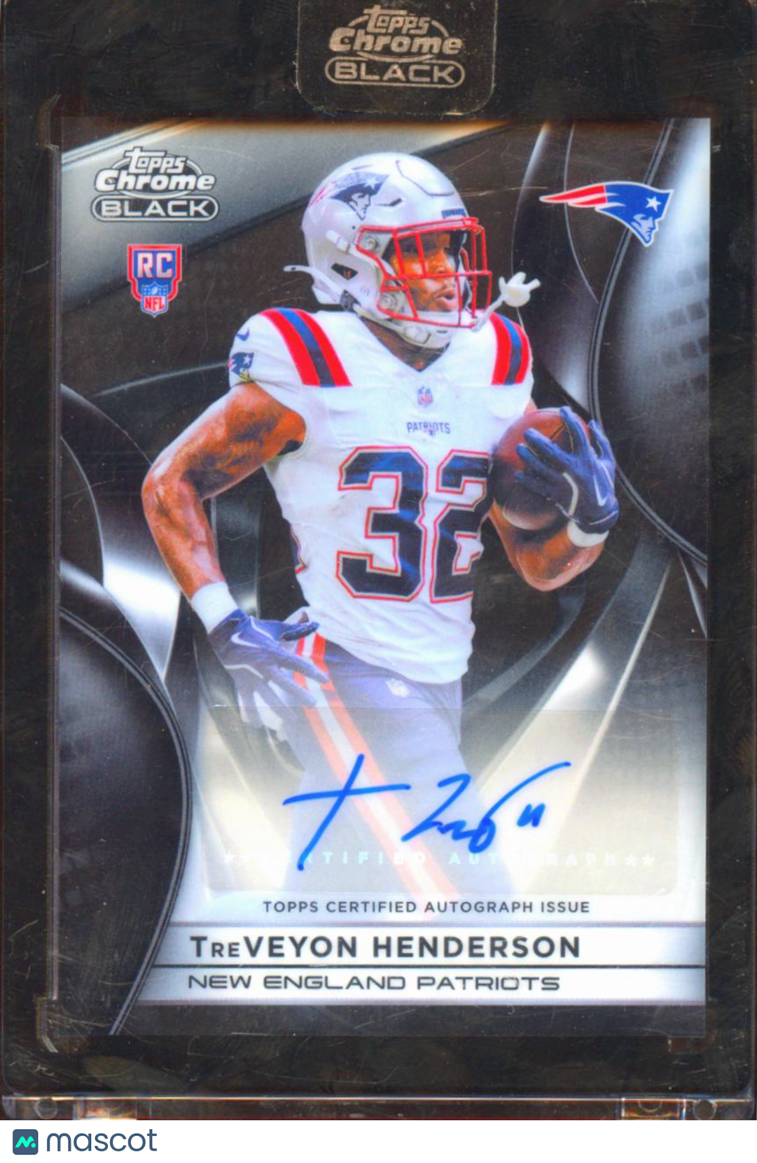 TreVeyon Henderson 2025 Topps Chrome Black Auto Autograph RC Rookie Patriots