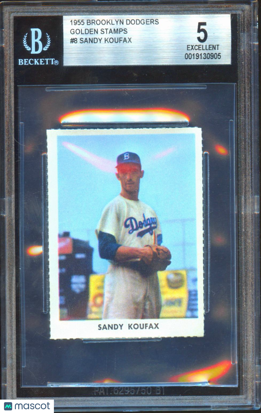 Sandy Koufax 1955 Dodgers Golden Stamps Rookie RC Los Angeles Dodgers #8 BVG 5